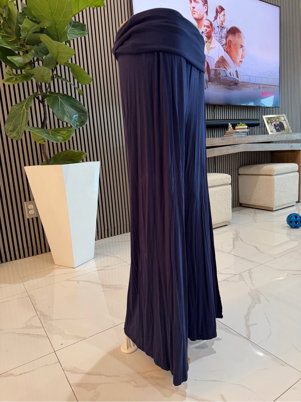 Easy Foldover Pants - Navy